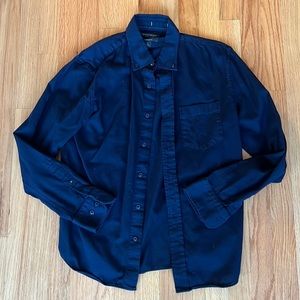 Banana Republic Organic Cotton Untucked Standard Fit- Navy Blue